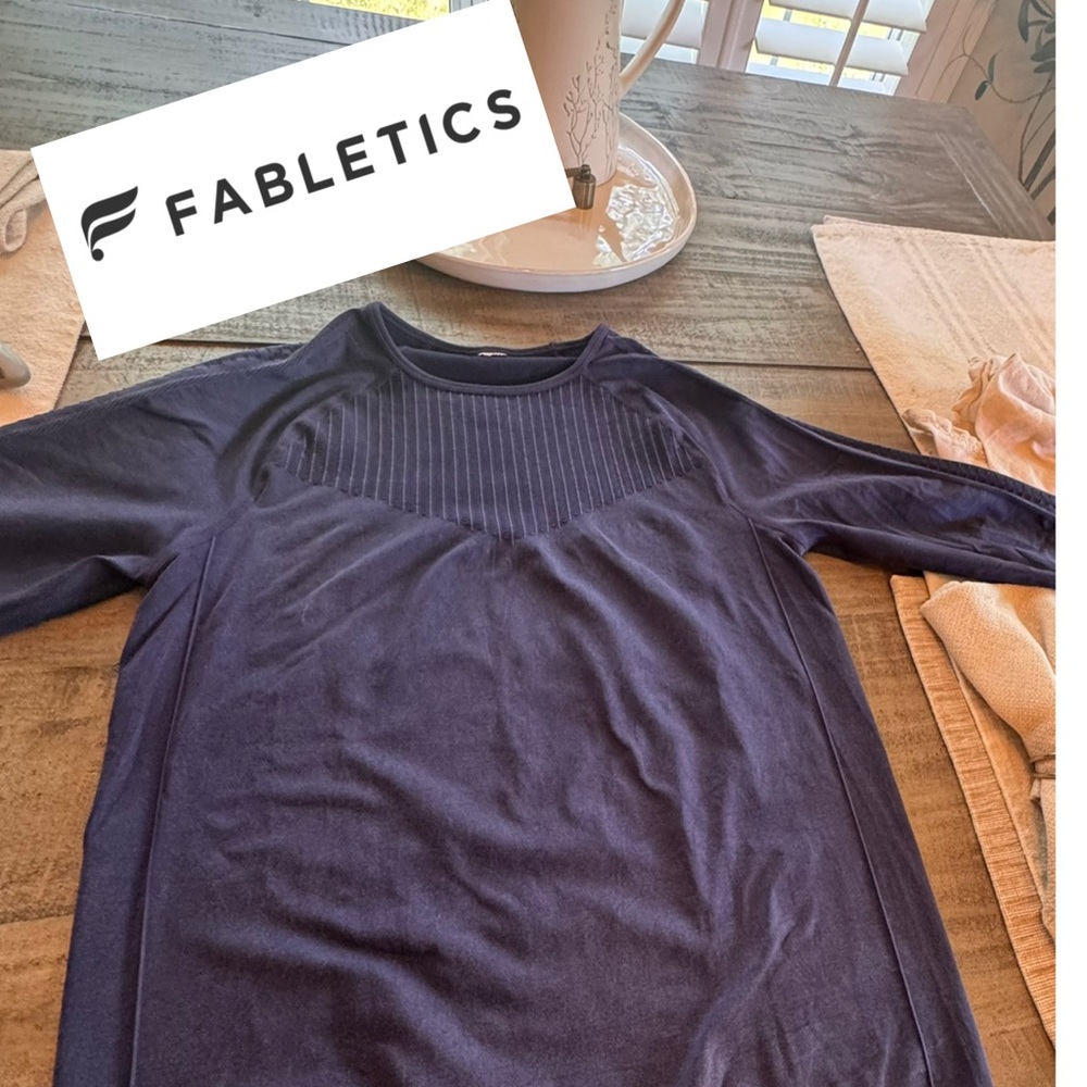 Fabletics Navy Blue Long Sleeve Top